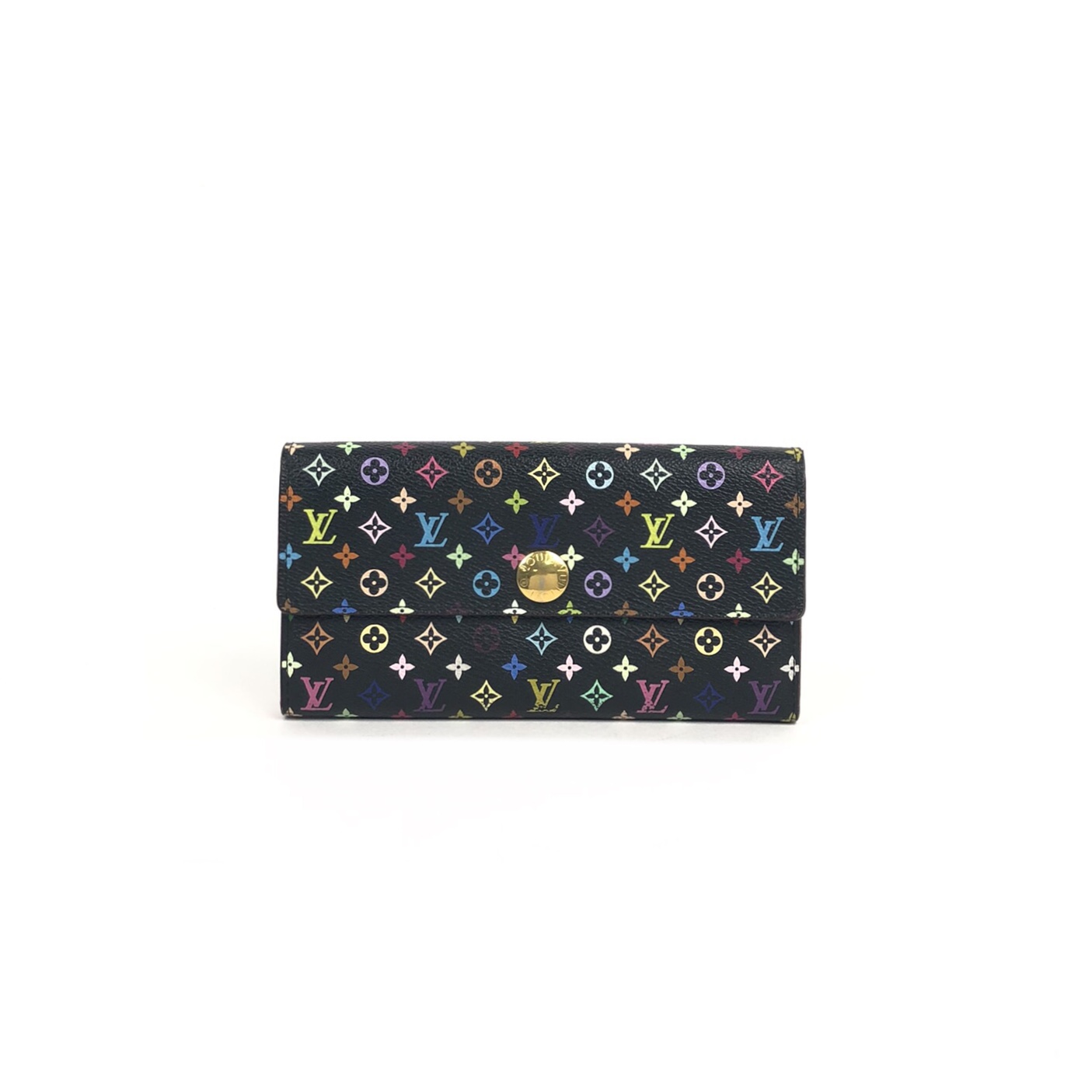 [Auction] Louis Vuitton Multi Tri Color Wallet Coated Canvas Black tricolor