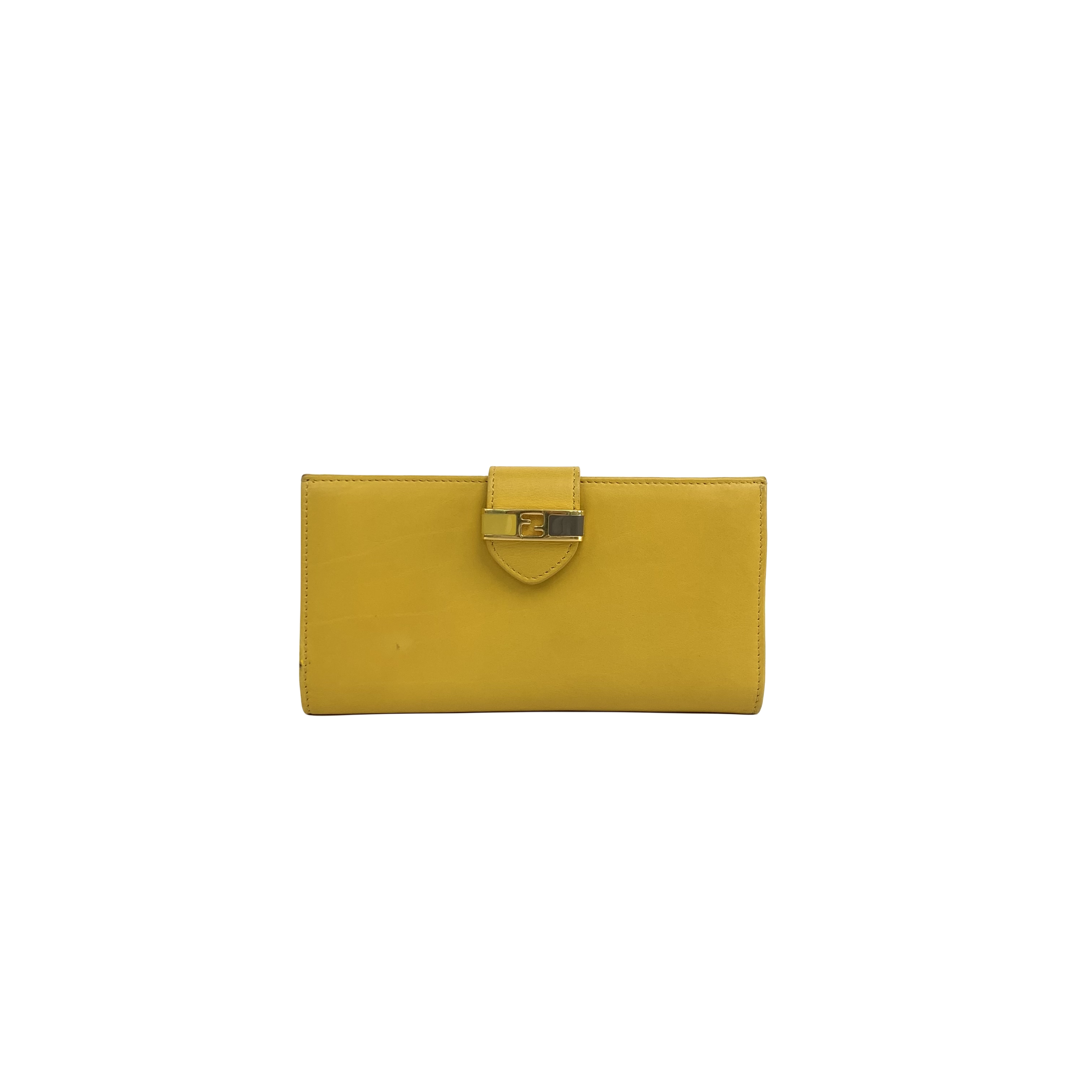 FENDI Long Wallet Cowhide Yellow Bifold