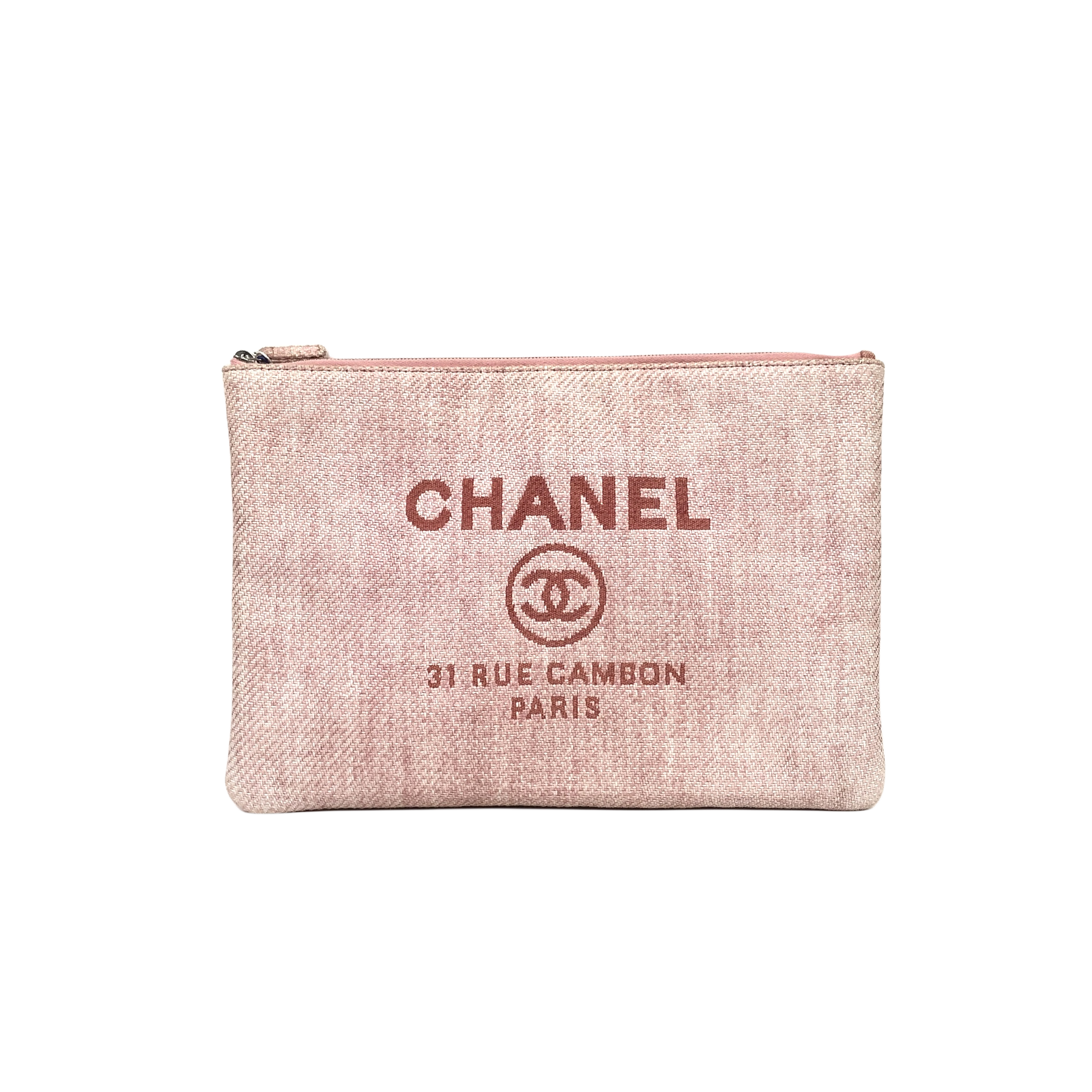 CHANEL/Deauville Handbag/Textile/Pink