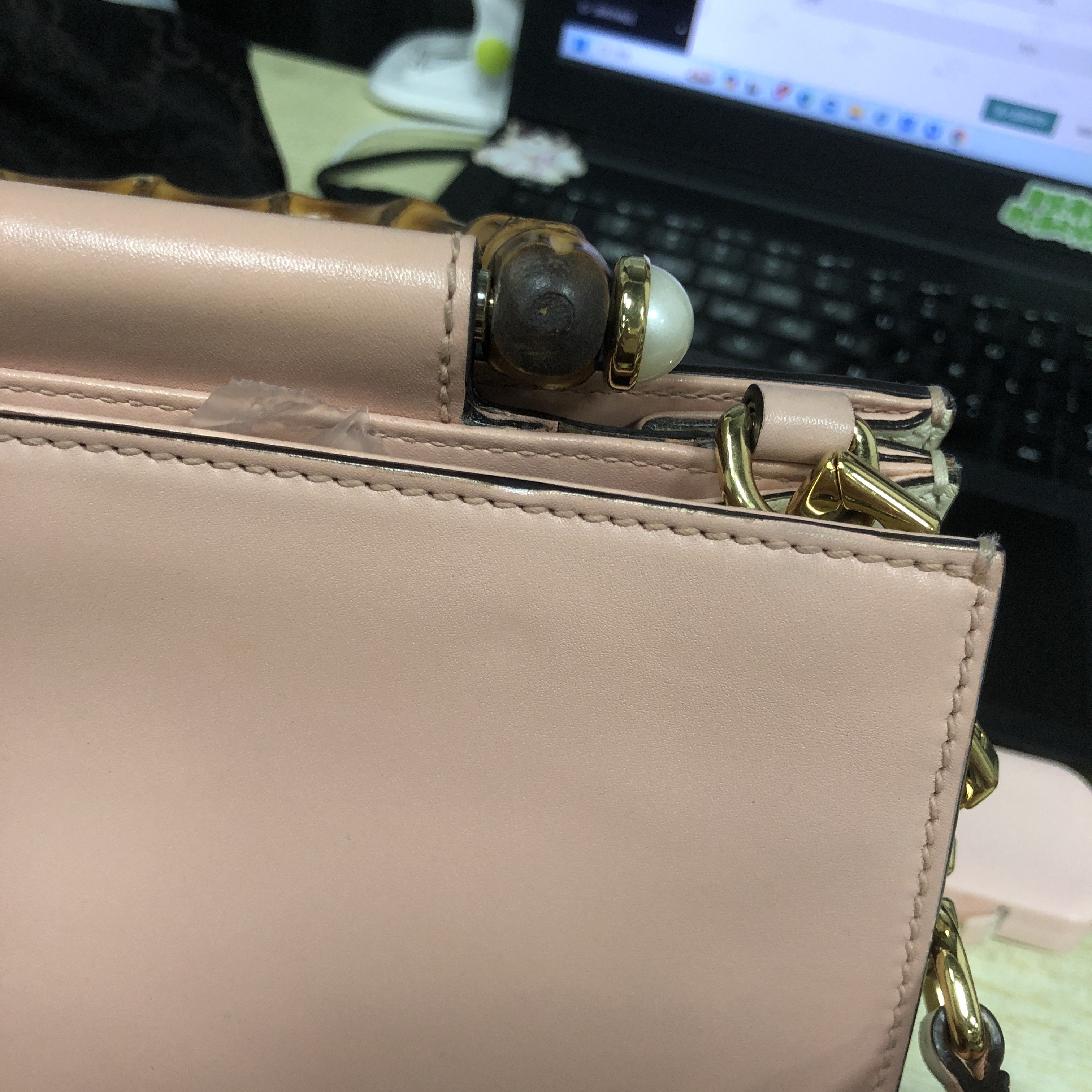 Gucci Nymphaea Shoulder Bag Cowhide Pink - Picture 7 of 13