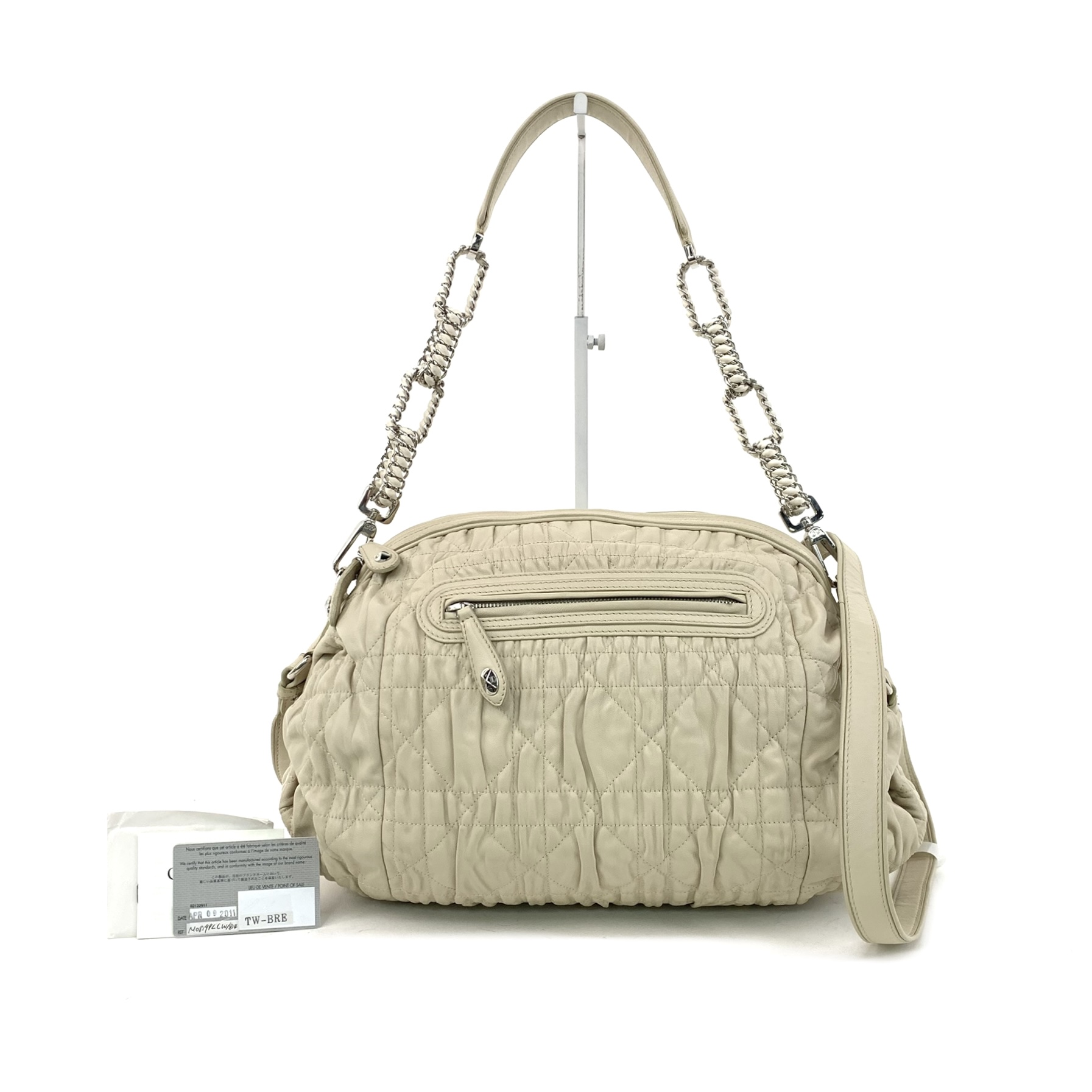 Dior  Shoulder Bag Sheepskin Beige