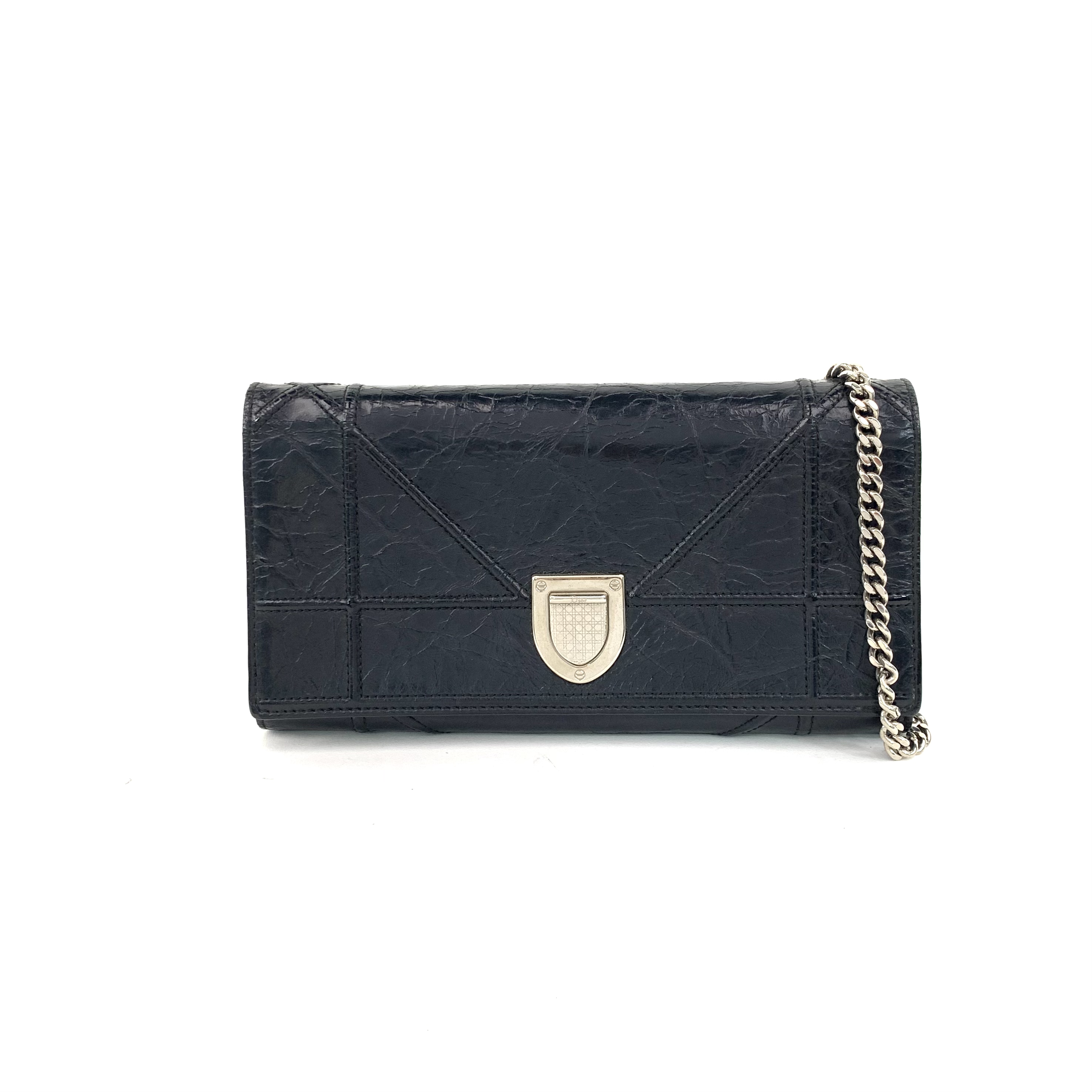 Dior Cannage Diorama Shoulder Bag Cowhide Black