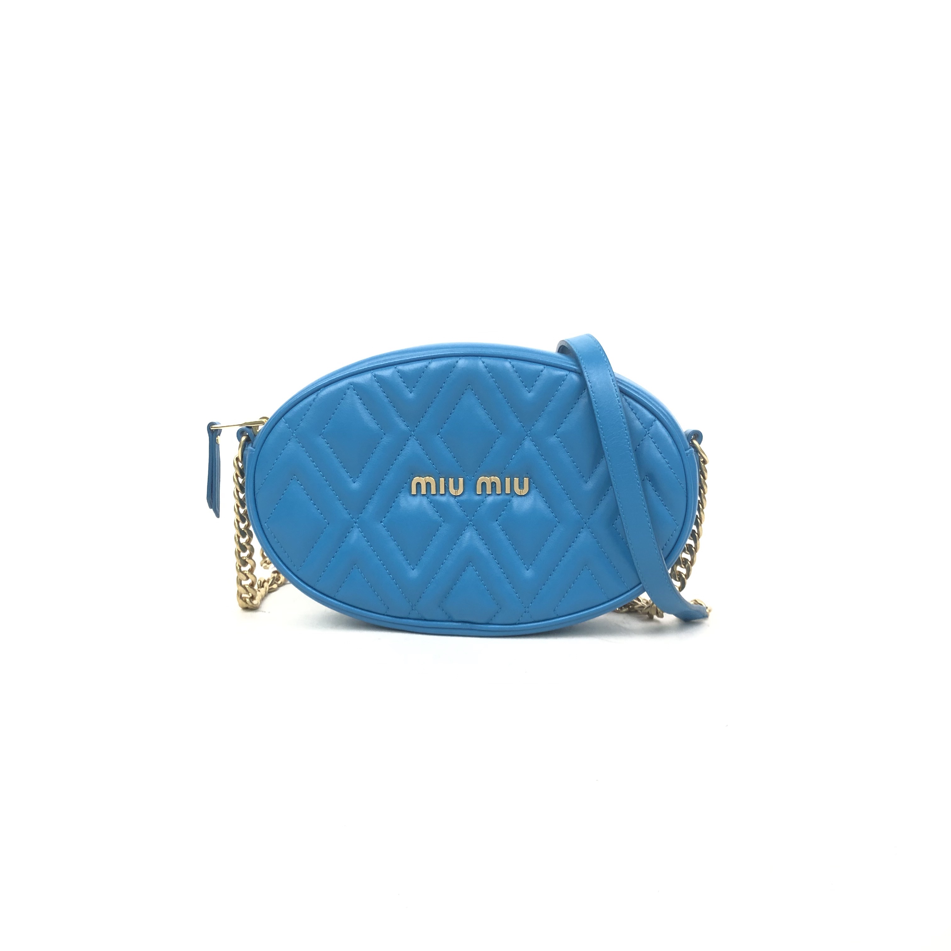 MiuMiu  Shoulder Bag Cowhide Blue