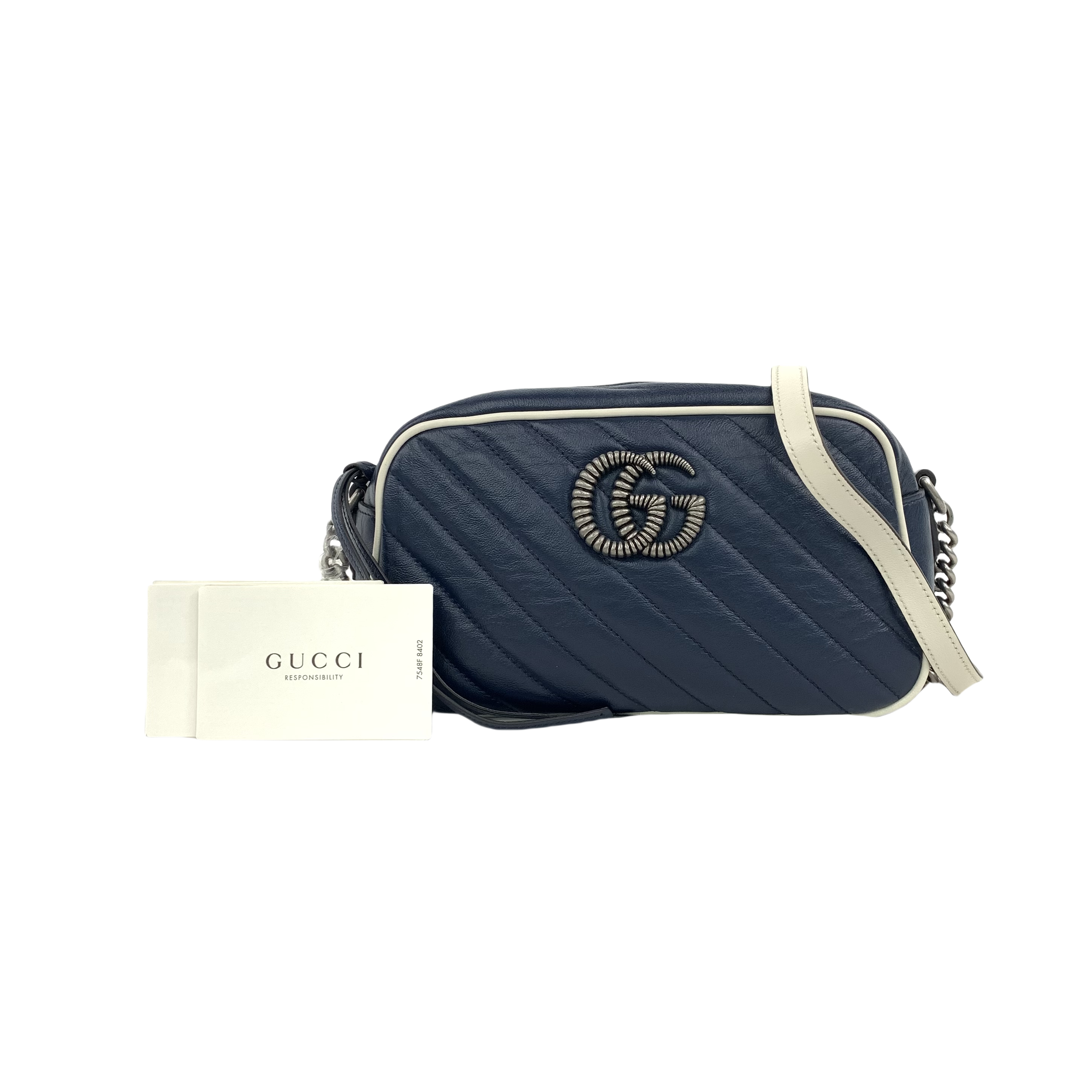 Gucci GG Torchon Marmont Small Blue Crossbody Bag Handbag