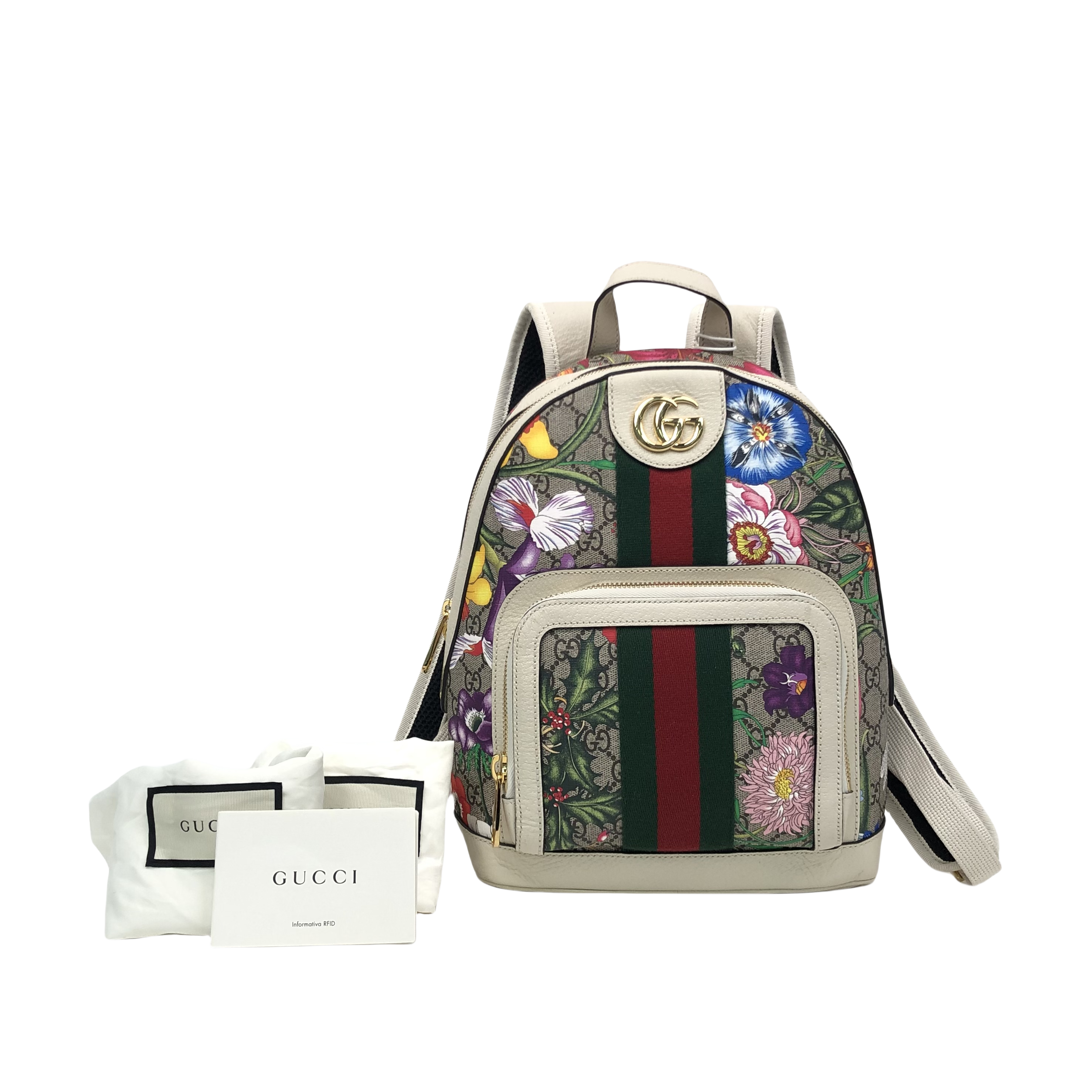 Gucci Multicolor GG Supreme Canvas and Leather Small Ophidia Flora Backpack