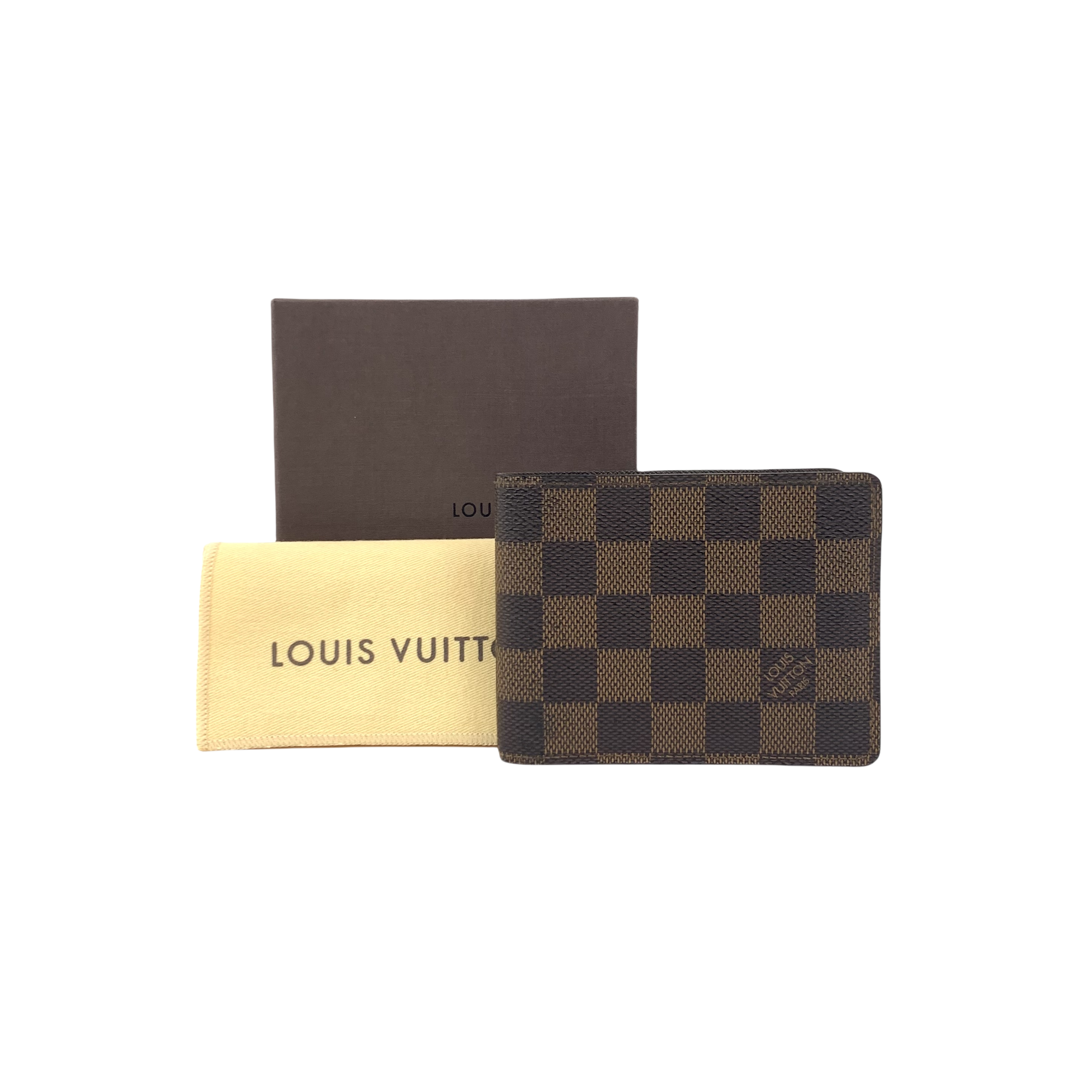 Louis Vuitton Wallet Canvas Coating Brown Damier Purse Billfold