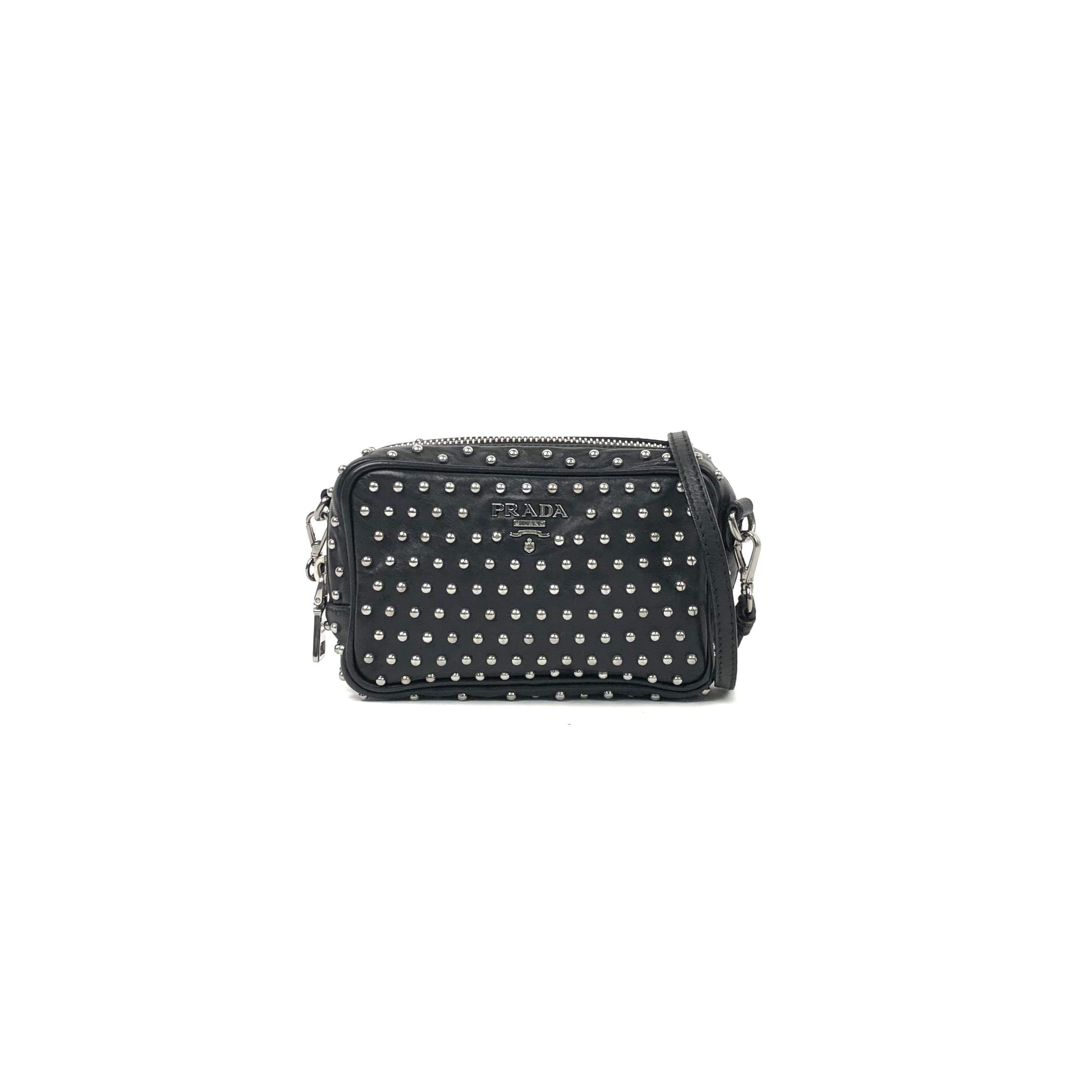 Prada Saffiano Shoulder Bag Cowhide Black