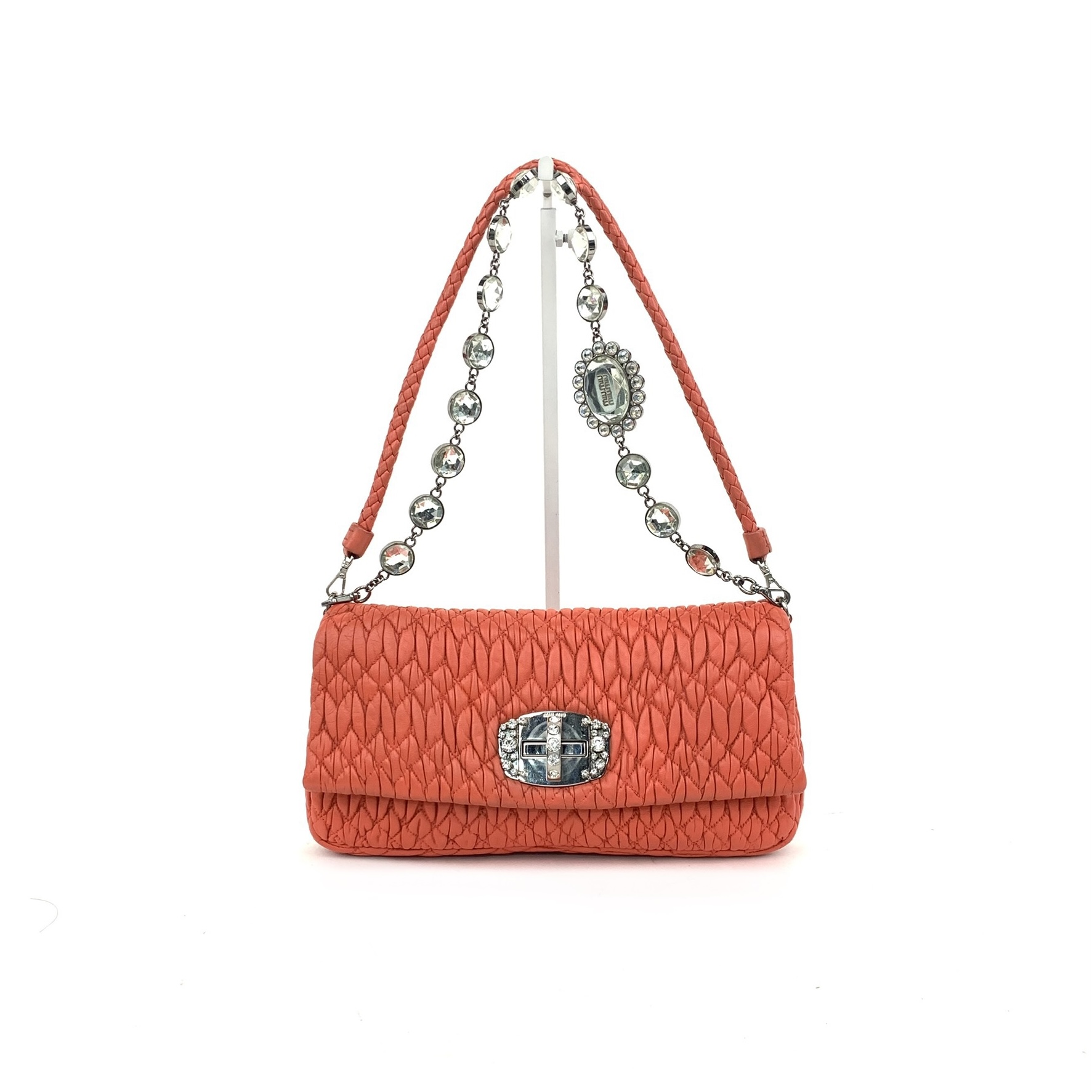[Auction] MiuMiu null Handbag Sheepskin Orange Red