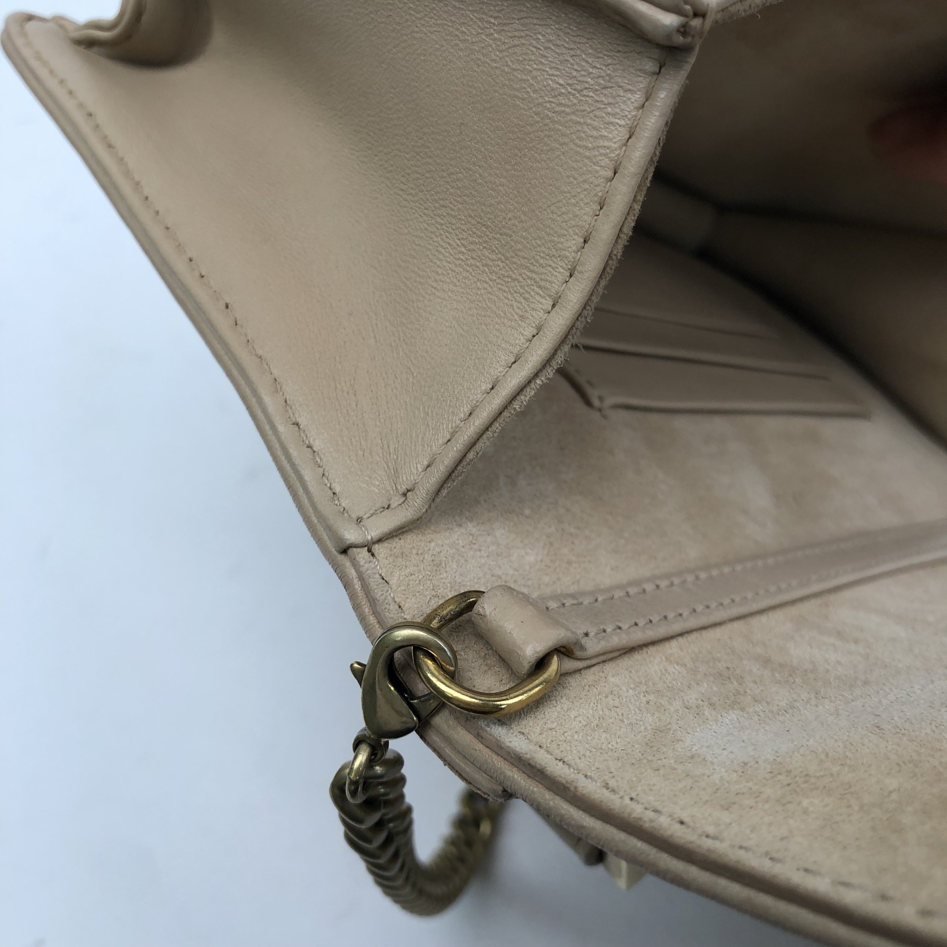 CHRISTIAN DIOR Studded Diorama WOC Shoulder Bag Sheepskin Khaki - Picture 12 of 15
