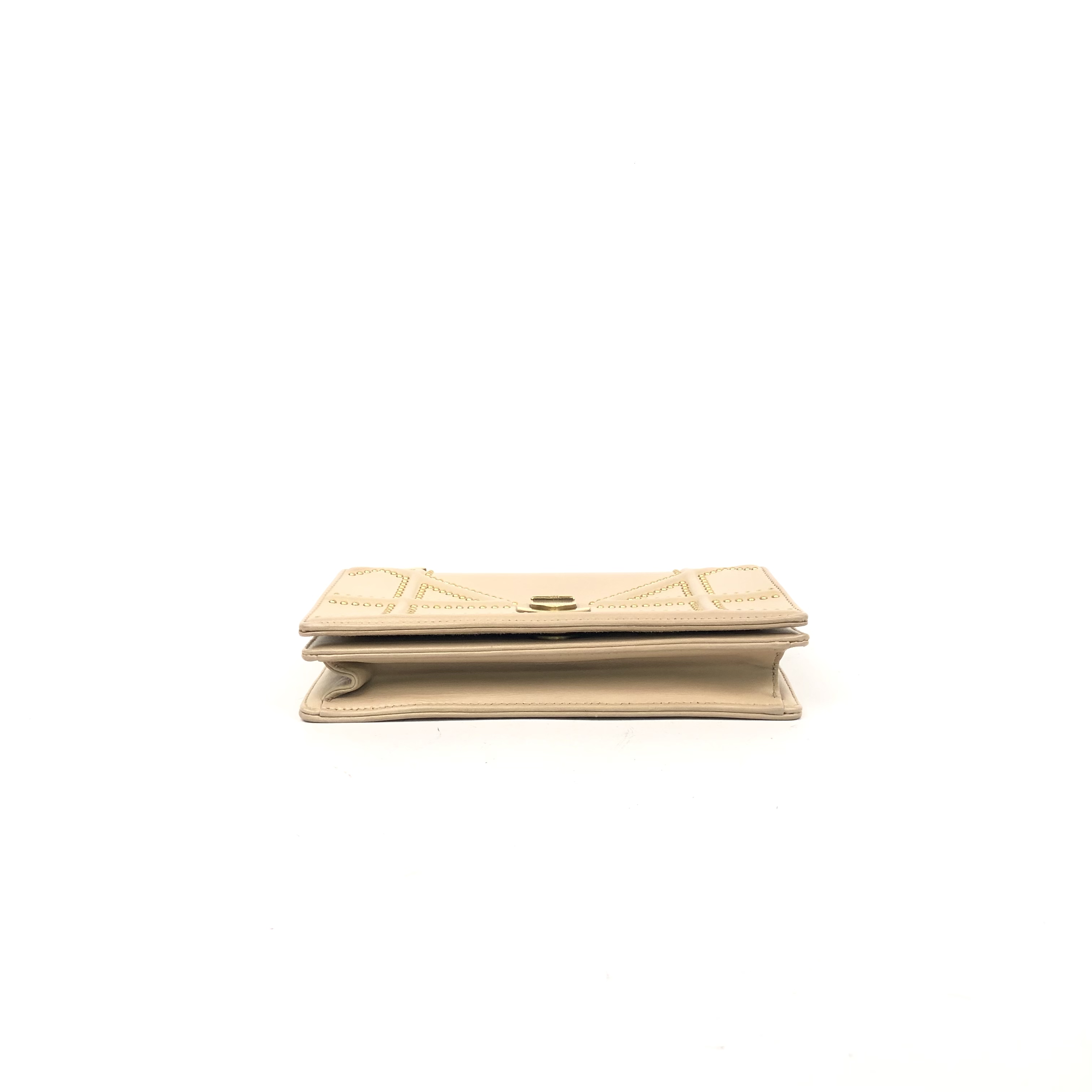 CHRISTIAN DIOR Studded Diorama WOC Shoulder Bag Sheepskin Khaki - Picture 4 of 15