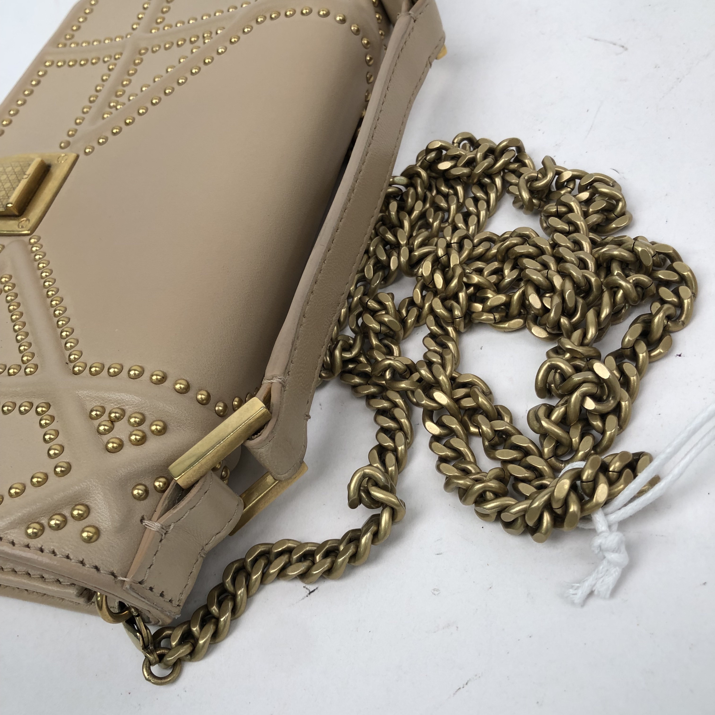 CHRISTIAN DIOR Studded Diorama WOC Shoulder Bag Sheepskin Khaki - Picture 5 of 15