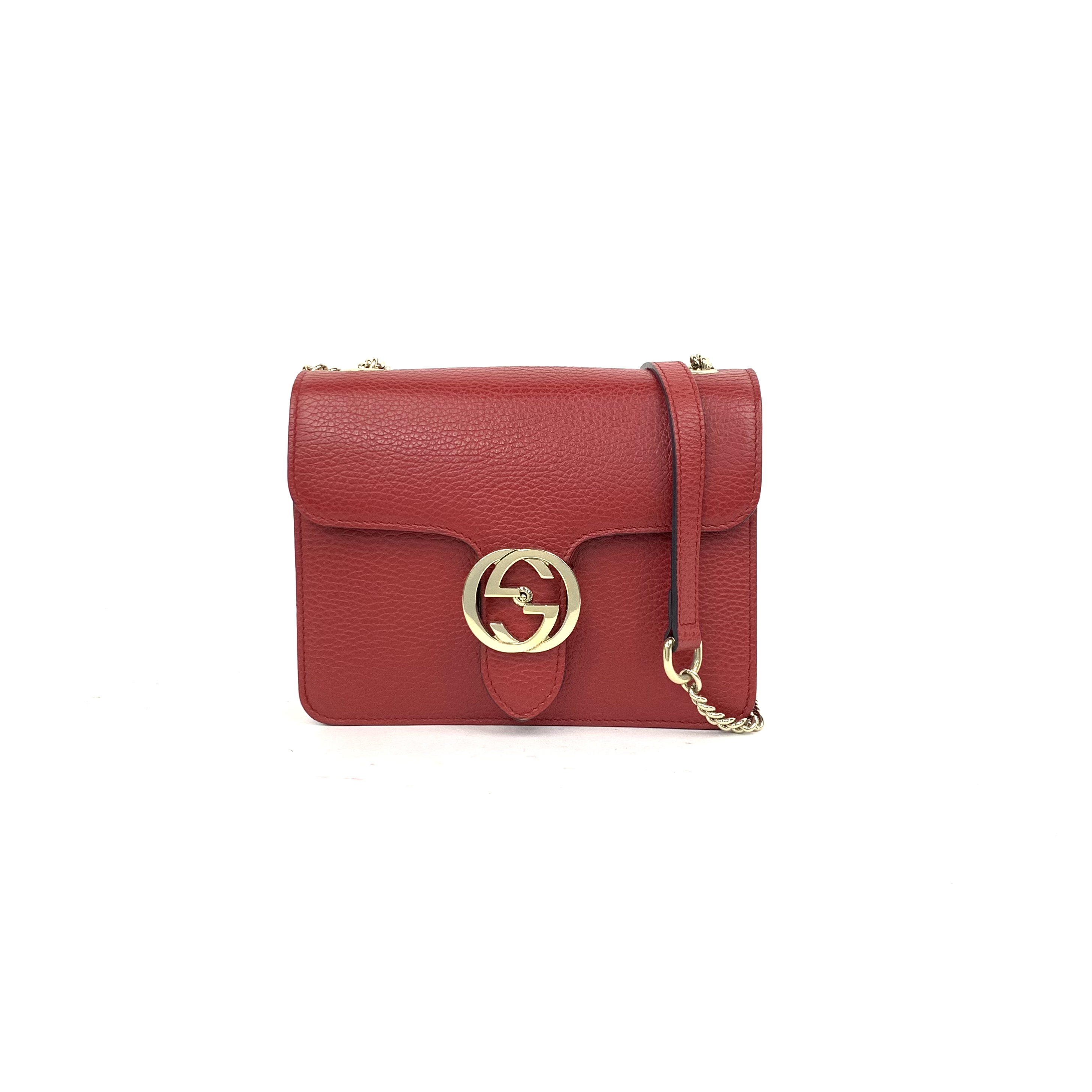 Gucci  Shoulder Bag Cowhide Red