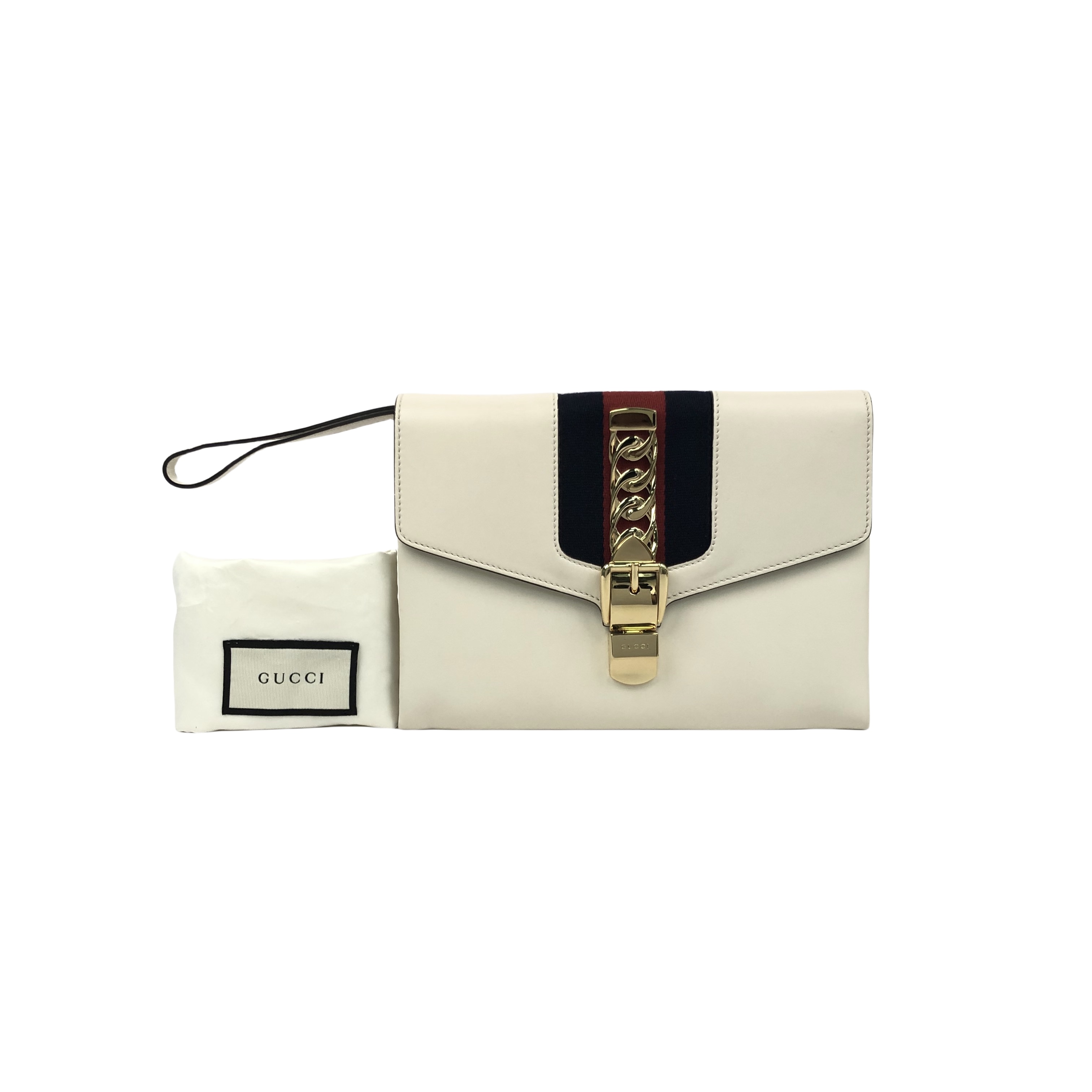 Gucci  Clutch Bag Cowhide Milk White